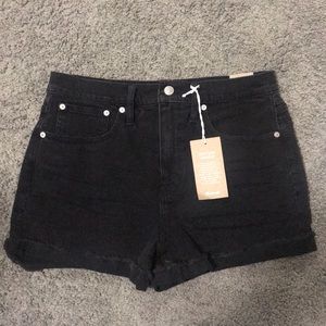 Madewell High-Rise Black Denim Shorts BNWT 28